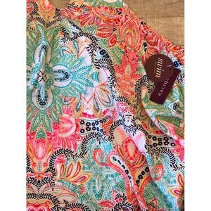 Cacique Swim Tankini Top Paisley Print Halter Neck Women Size 24